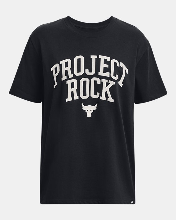 Women's Project Rock Heavyweight Campus T-Shirt, Black, pdpMainDesktop image number 4